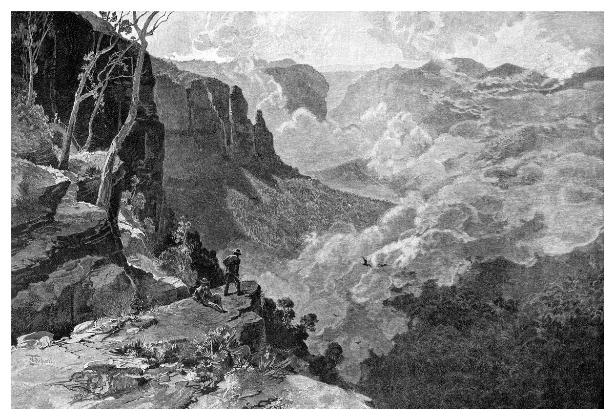 Govetts Leap, Blue Mountains, New South Wales, Australia, 1886. av Frederic B. Schell