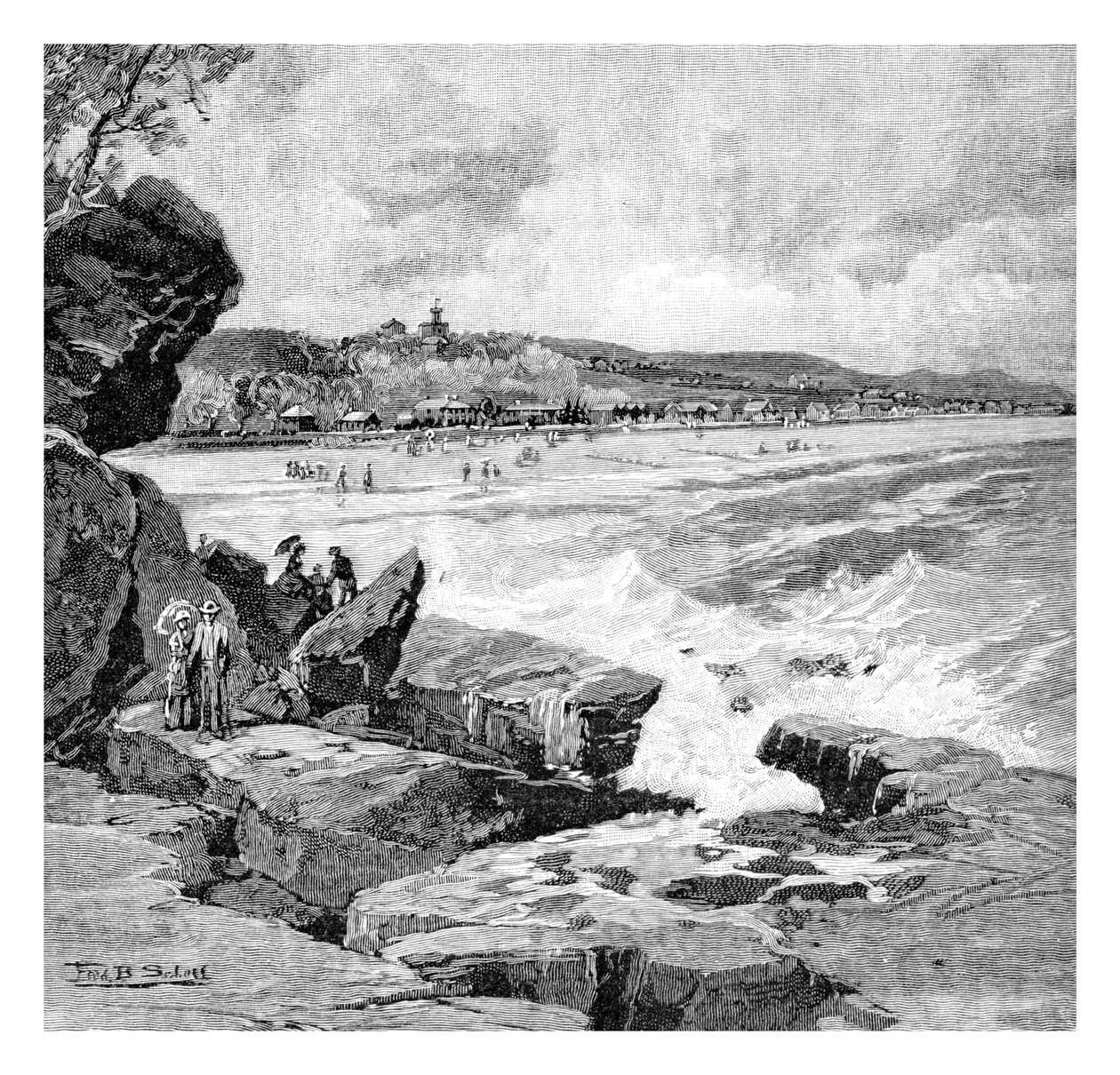 Ocean Beach, Sydney, New South Wales, Australia, 1886. av Frederic B. Schell