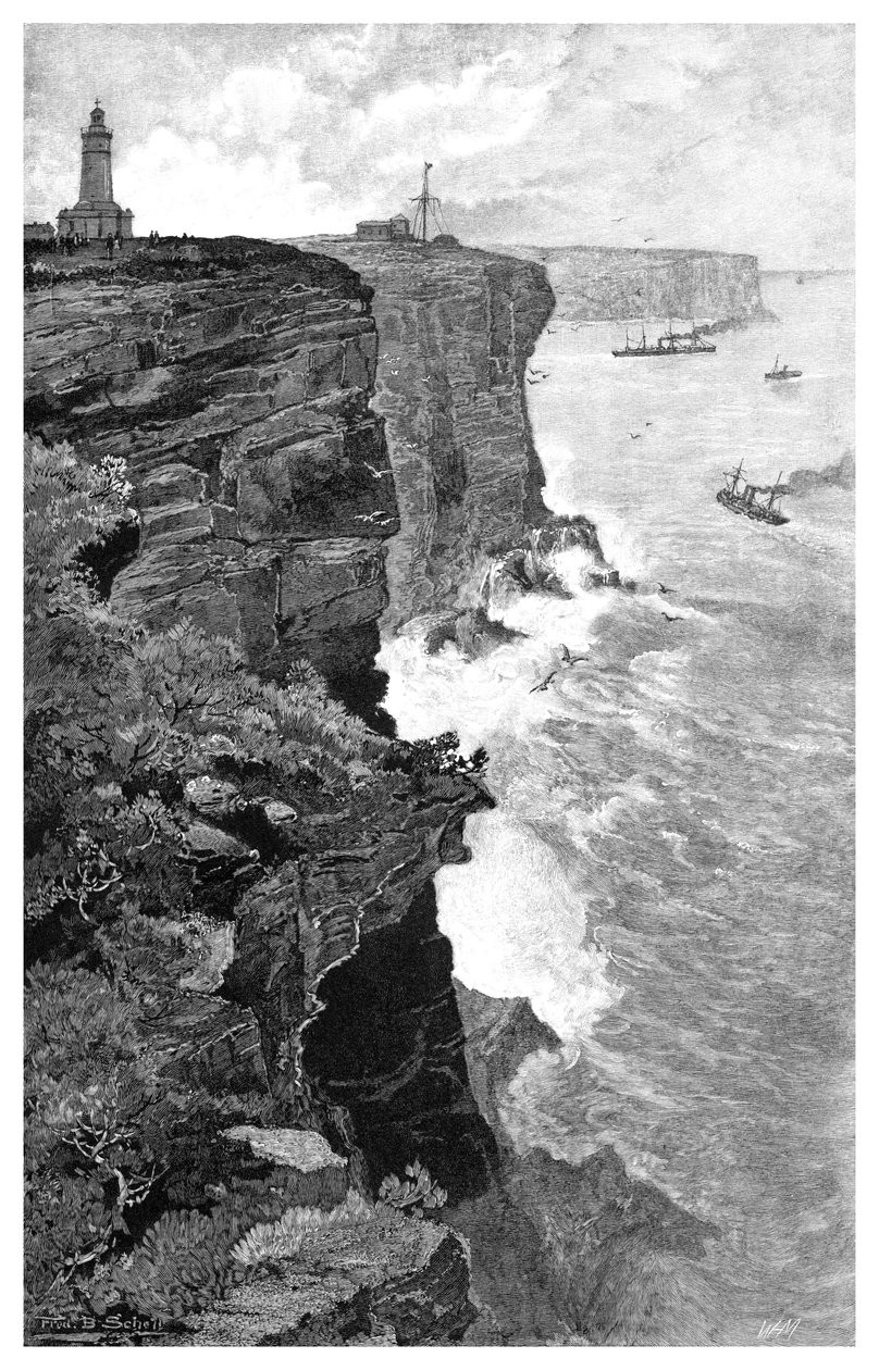 Sydney Heads from the south, New South Wales, Australia, 1886. av Frederic B. Schell