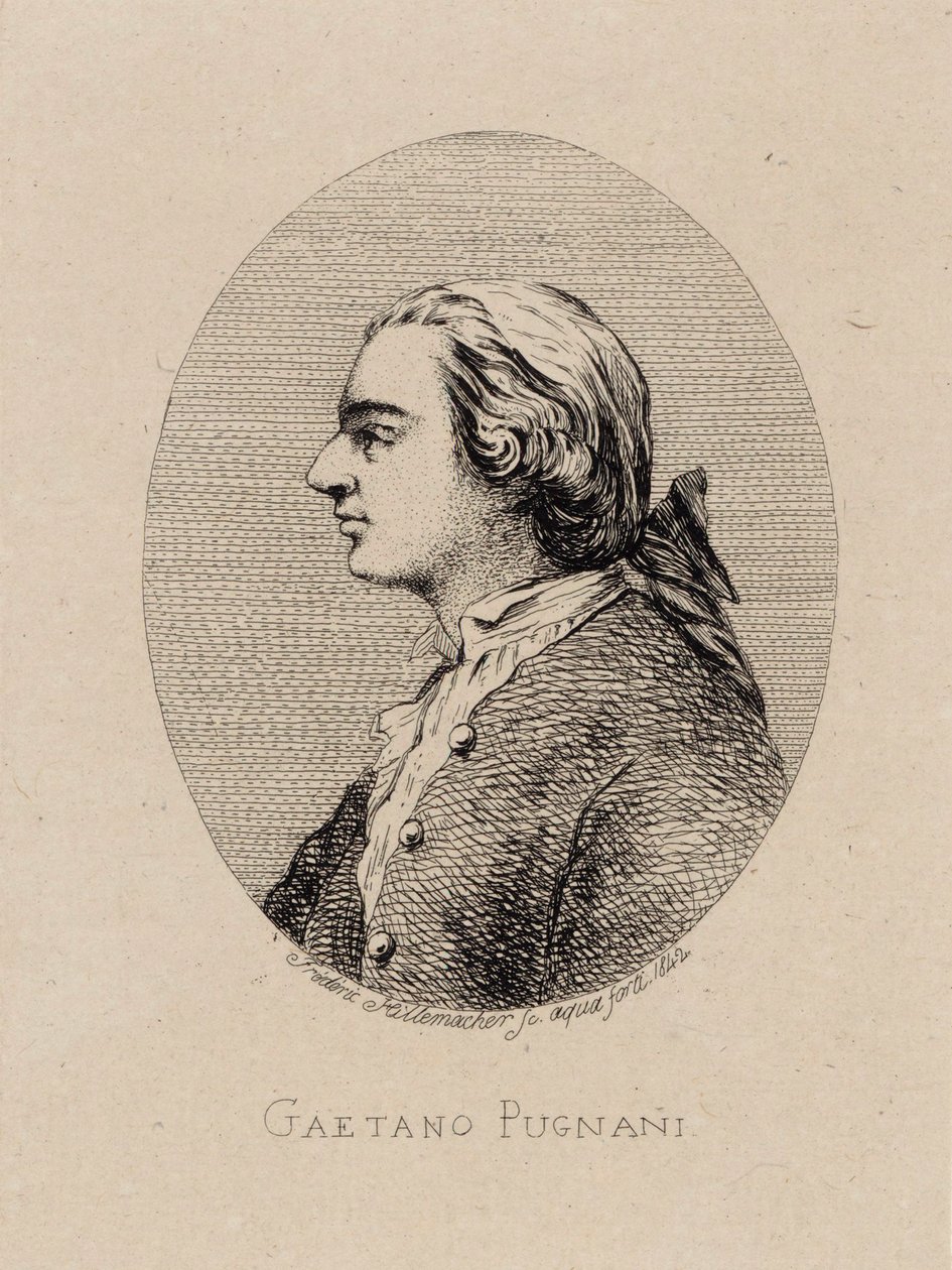 Portrett av fiolinisten og komponisten Gaetano Pugnani 1731-1798, 1842. av Frederic Desire Hillemacher
