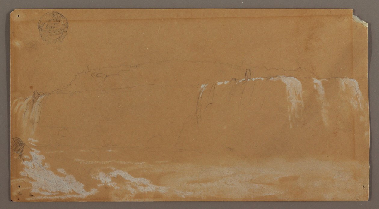 American Falls, Goat Island og en del av Horseshoe Falls, sett fra den kanadiske bredden av Niagara-elven av Frederic Edwin Church