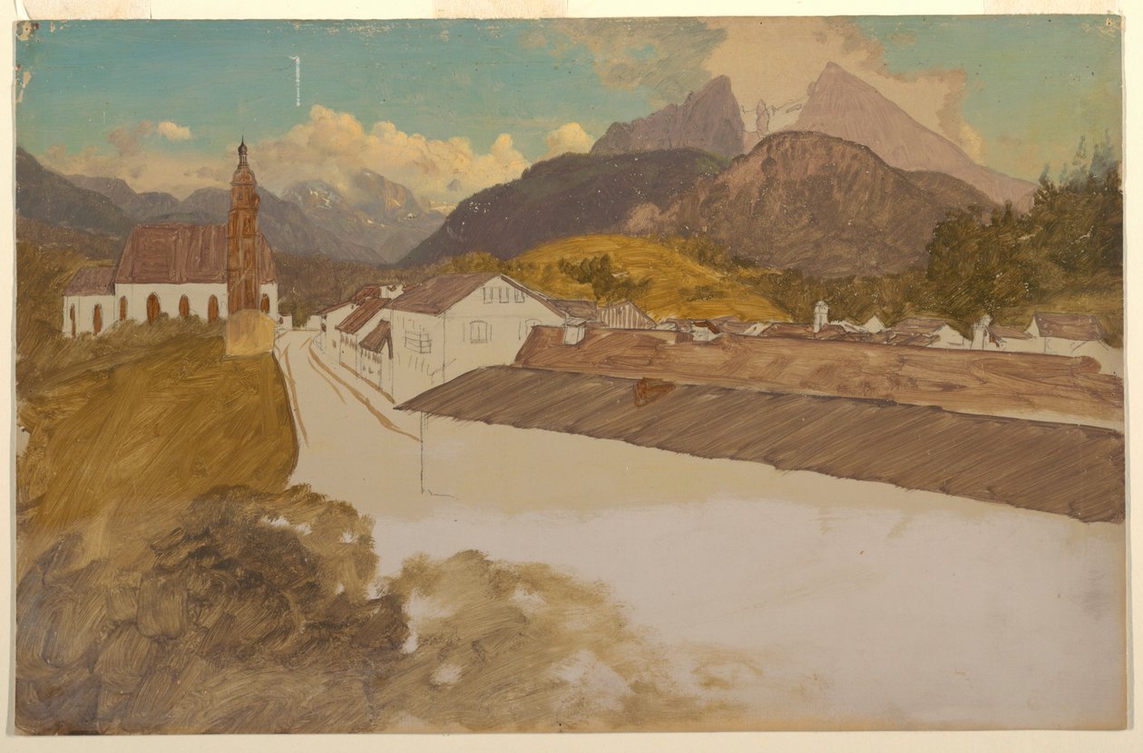 Berchtesgaden, Bayern, generell utsikt av Frederic Edwin Church
