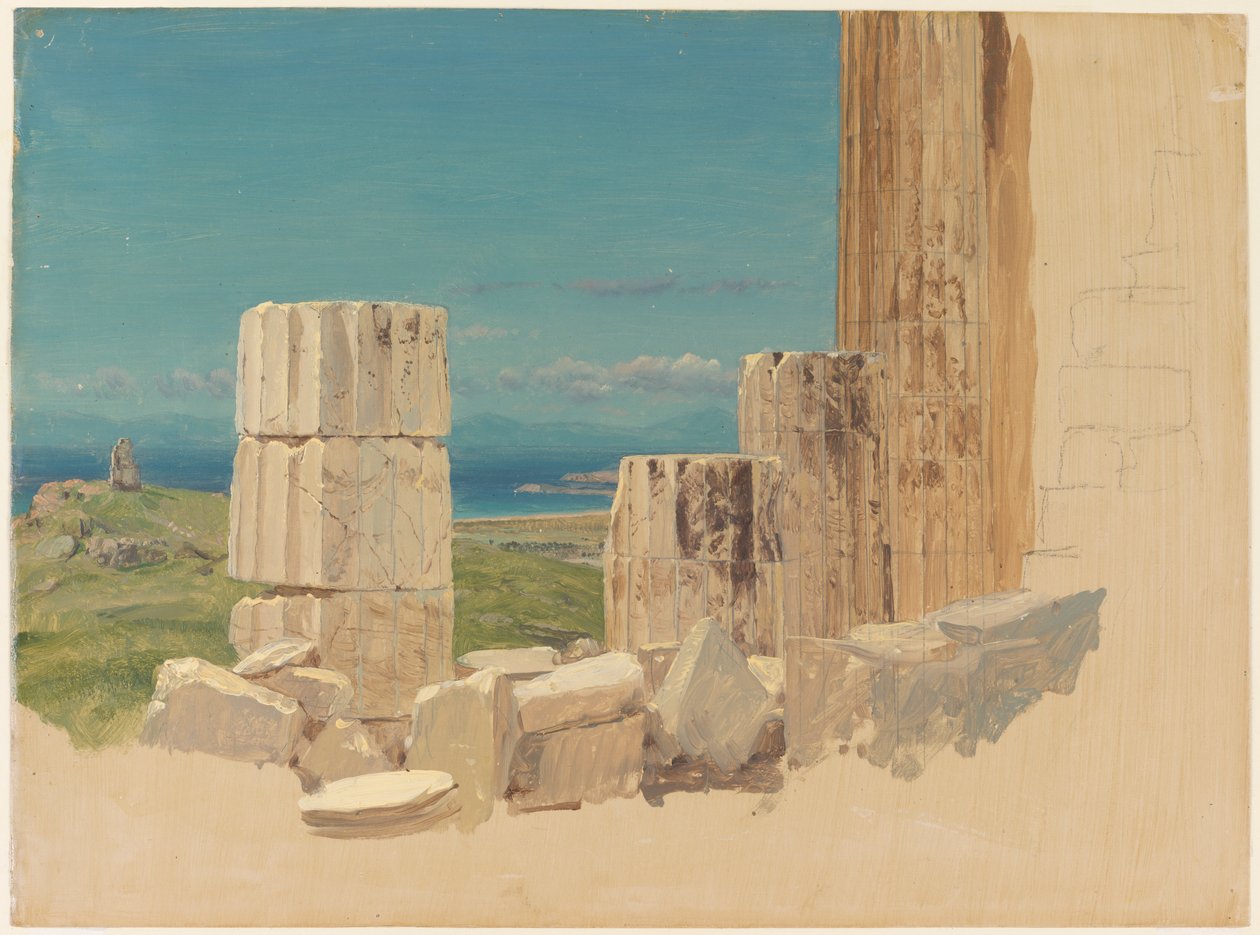 Ødelagte søyler, utsikt fra Parthenon av Frederic Edwin Church