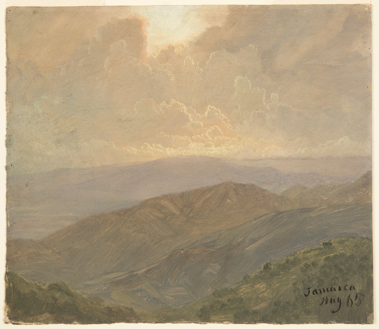 Skyet himmel, Jamaica av Frederic Edwin Church