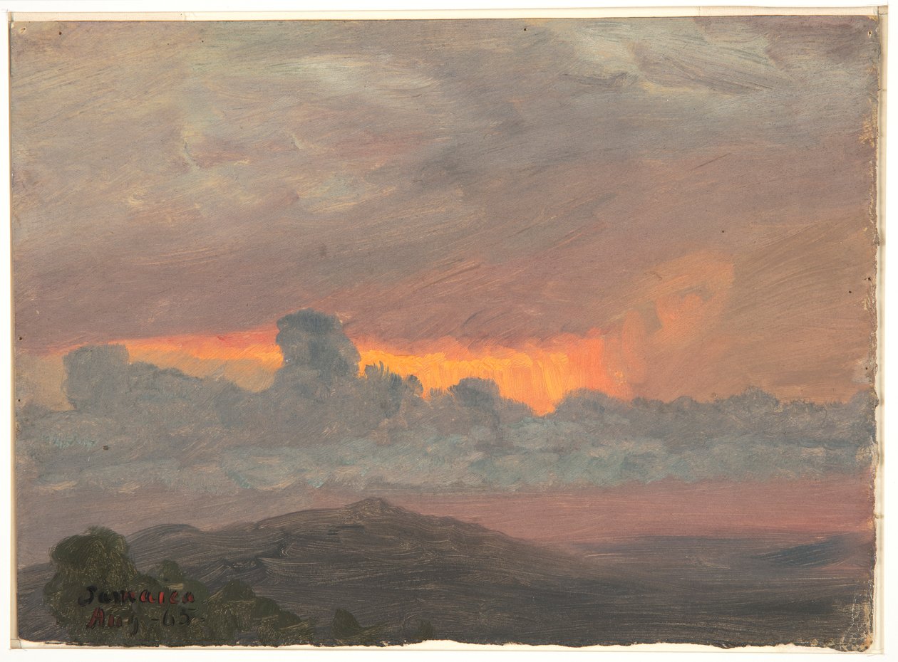 Skyet solnedgang, Jamaica av Frederic Edwin Church