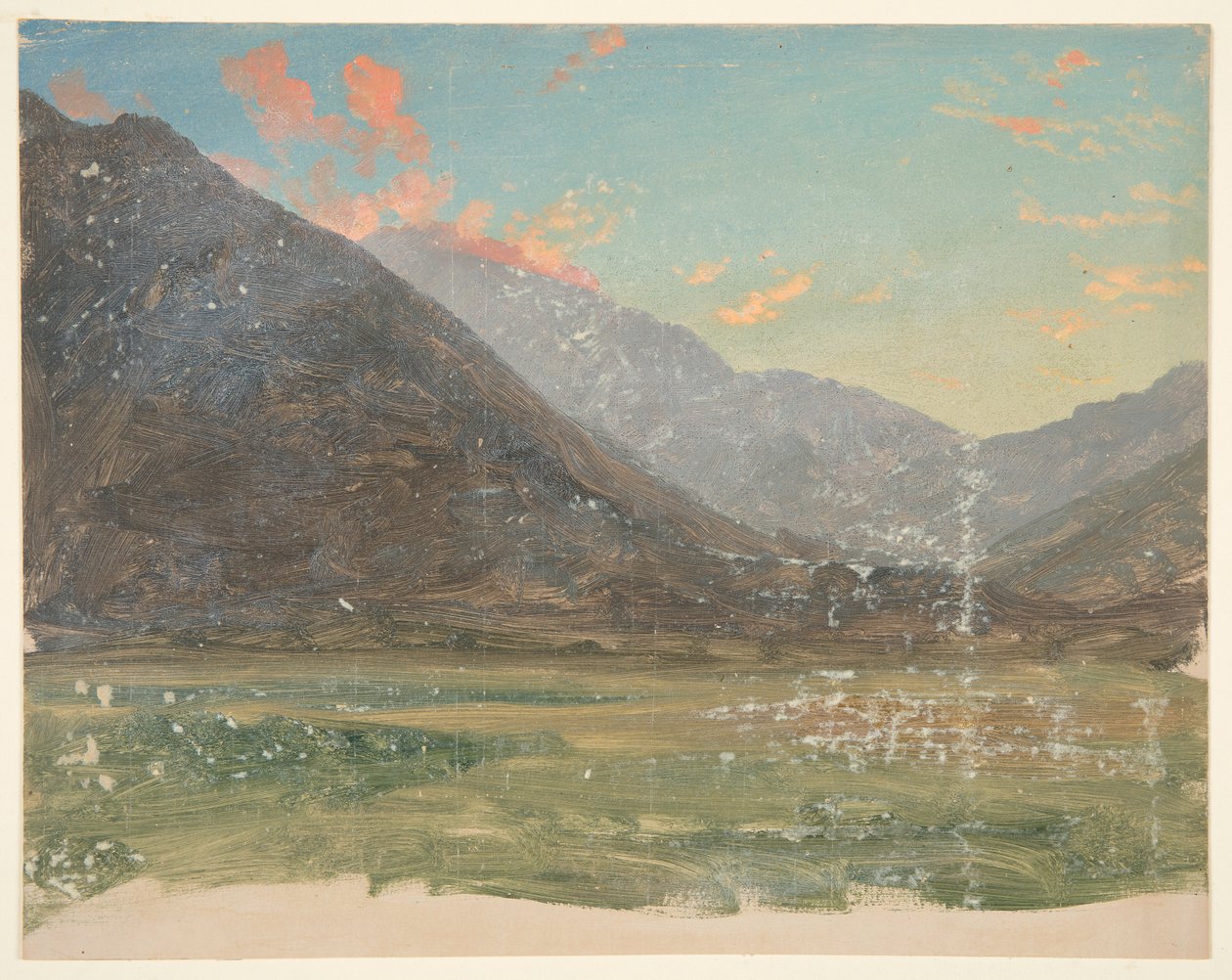 Dyp dal, med solnedgangsbelyste skyer av Frederic Edwin Church