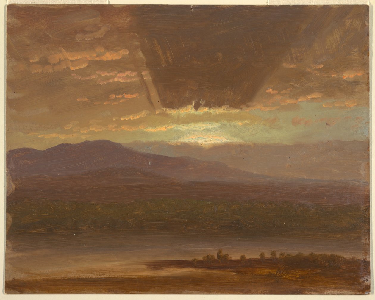 Tegning, Catskill fra Hudson, New York, 1870 av Frederic Edwin Church