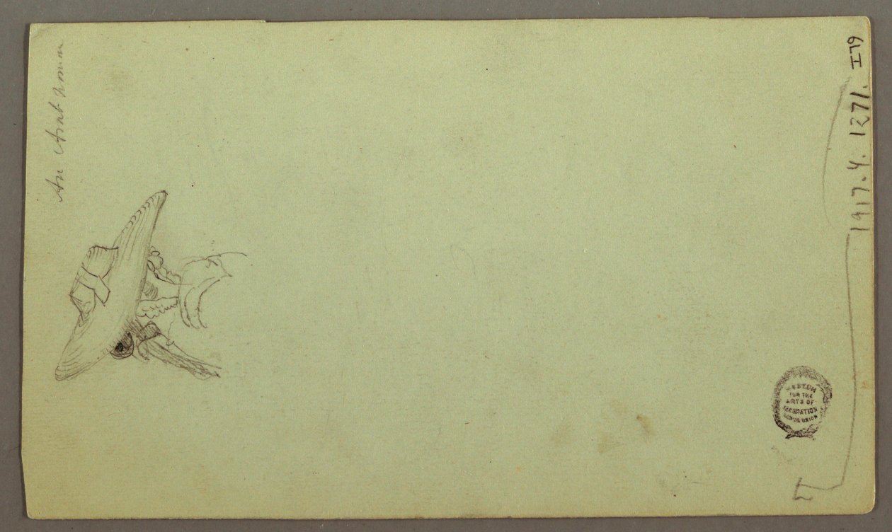 Tegning, figurstudier, seilbåt, arkitekturstudier, muligens 1868 av Frederic Edwin Church