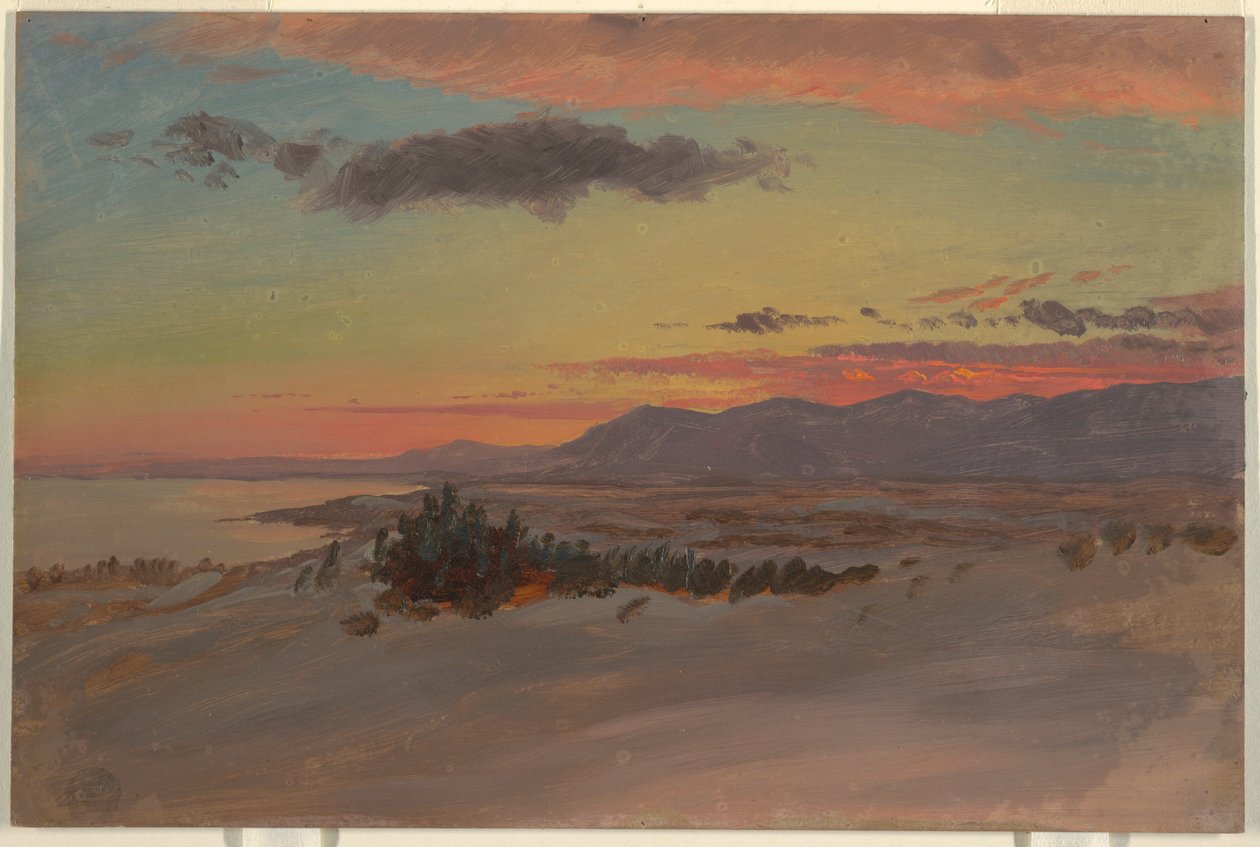 Tegning, Hudson Valley om vinteren, ser sørvest fra Olana, 1870–80 av Frederic Edwin Church