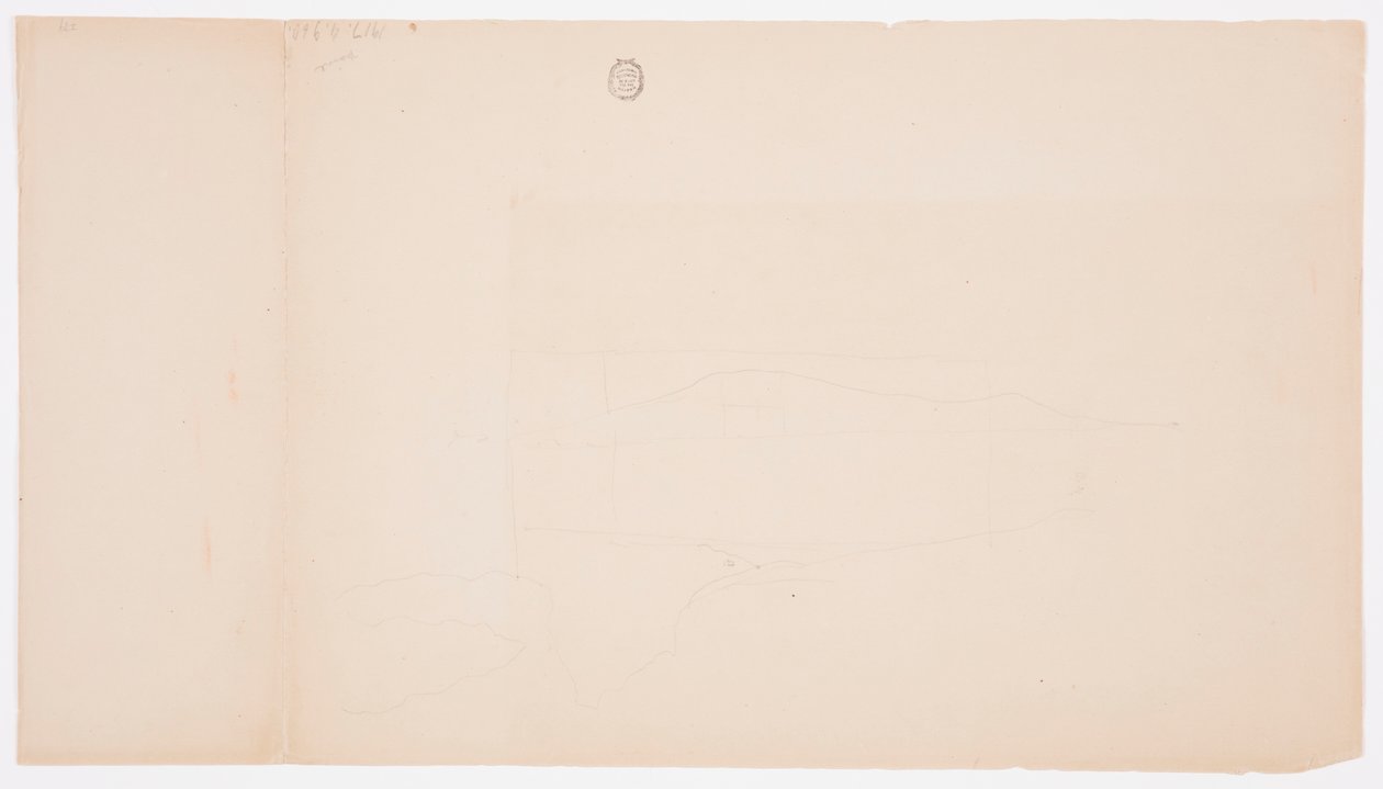 Tegning, Millinocket Lake, Maine, september 1878 av Frederic Edwin Church