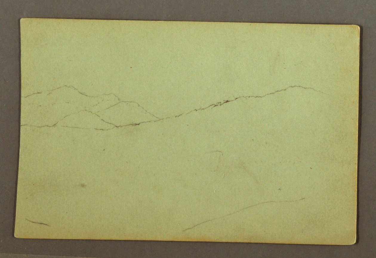 Tegning, fjelltopper, muligens 1856 av Frederic Edwin Church