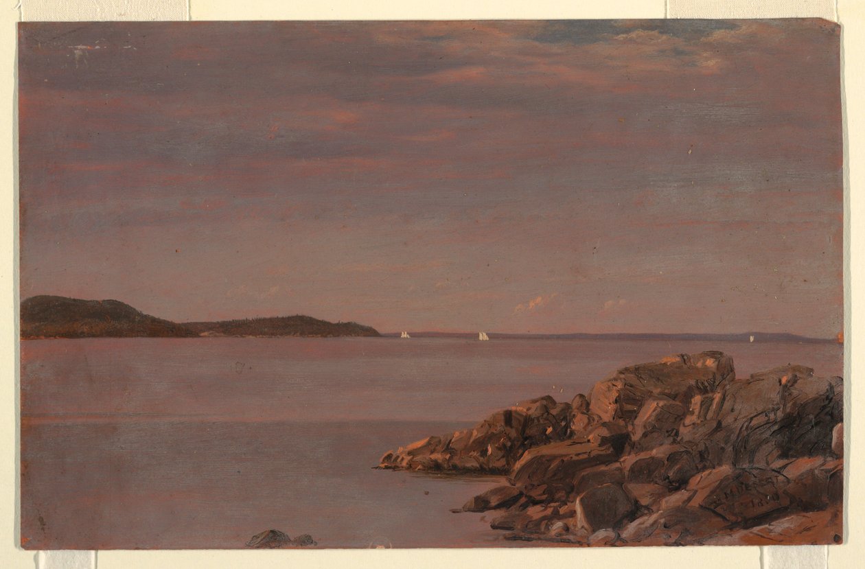 Tegning, Mt. Desert Island, Maine-kysten, 1850 av Frederic Edwin Church