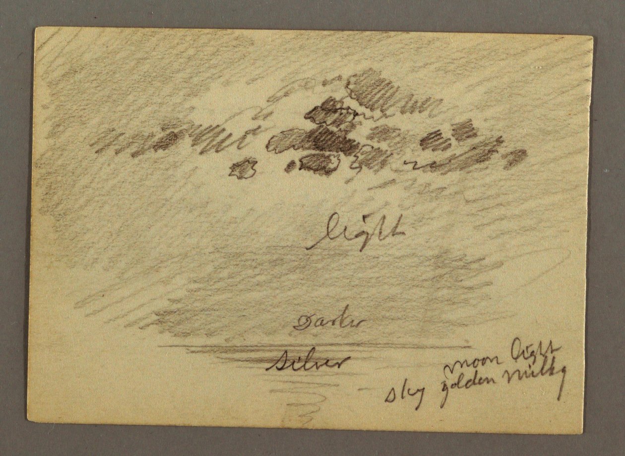 Tegning, skisser fra Midtøsten, inkludert Suezkanalen, januar 1868 av Frederic Edwin Church