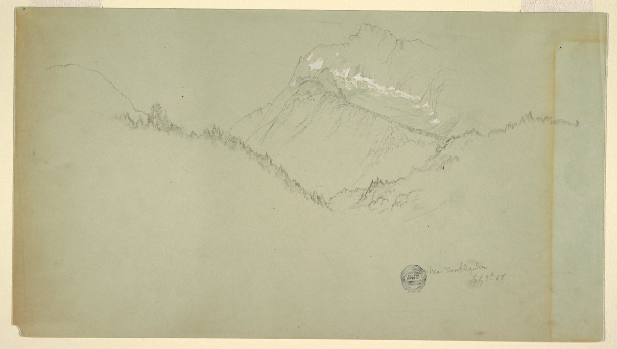 Tegning, Summit of the Watzmann, nær Berchtesgaden, 9. juli 1868 av Frederic Edwin Church