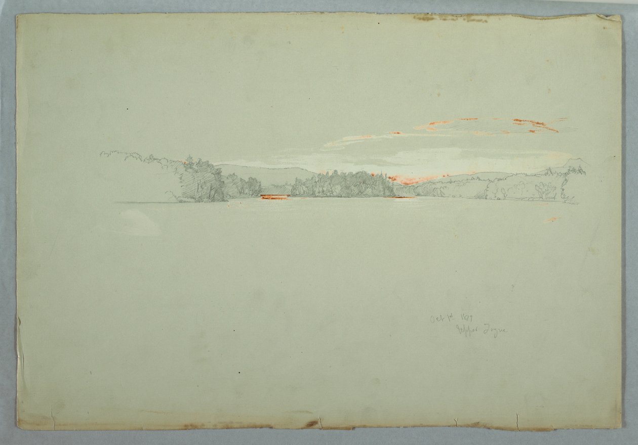 Tegning, Upper Tongue Lake, 1. oktober 1879 av Frederic Edwin Church
