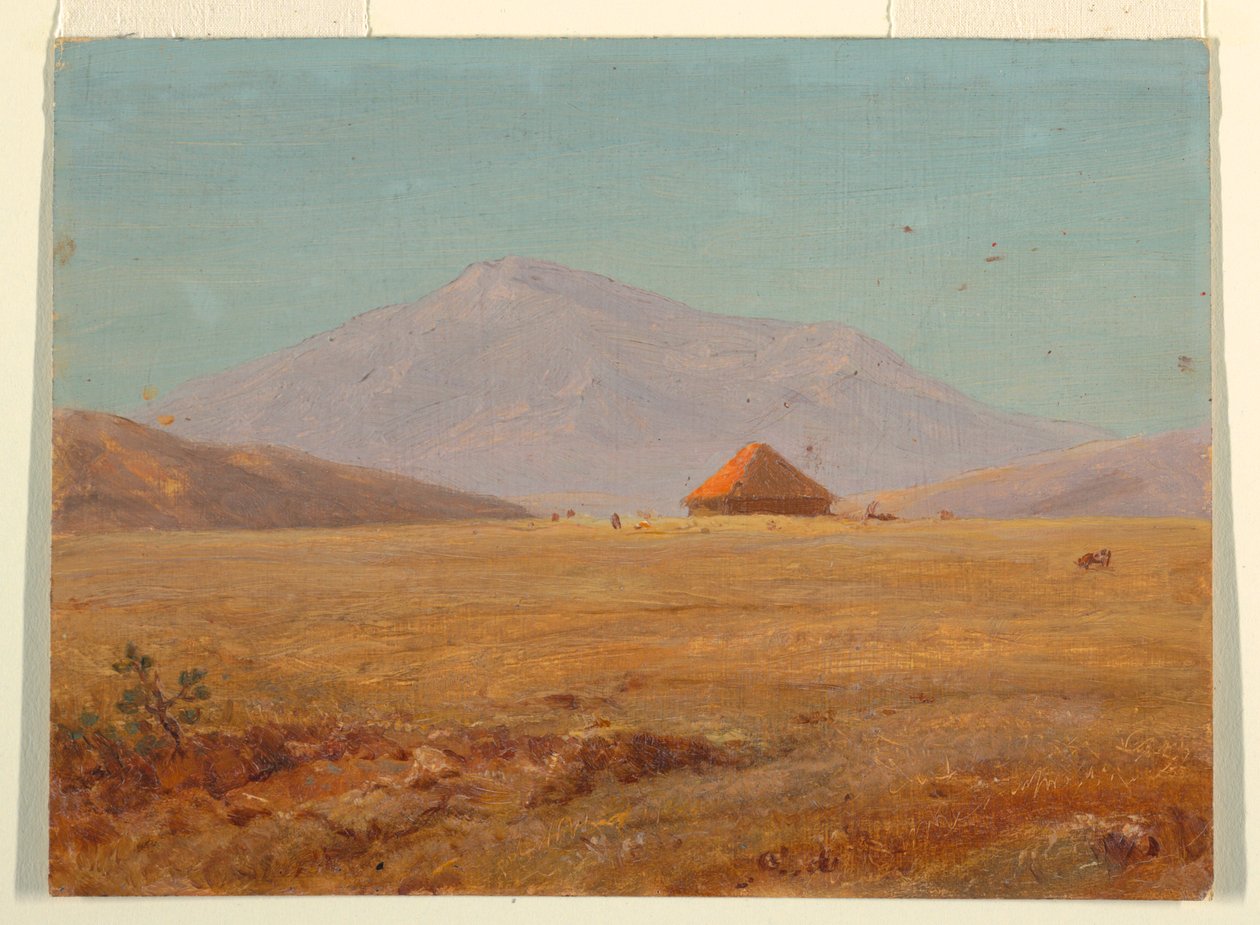 Ecuador ?, fjellplatå med hytte av Frederic Edwin Church