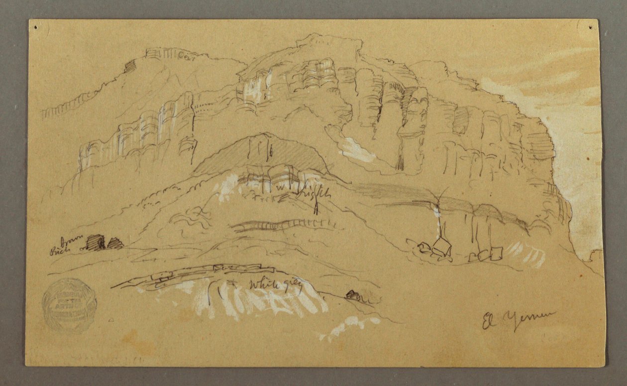 El Yemen-dalen, Arabia: Bergmur av Frederic Edwin Church