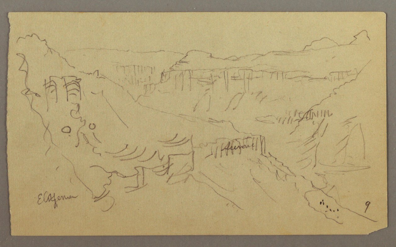 El Yemen-dalen, Arabia: Utsikt over Winding Valley med en campingvogn av Frederic Edwin Church