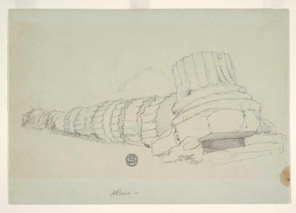 Fallen søyle av Temple of Olympian Zeus, Athen av Frederic Edwin Church