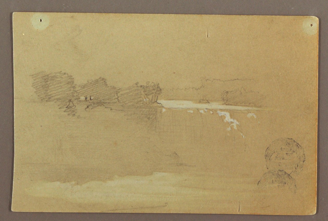 Hennequin Point og American Falls, Niagara River av Frederic Edwin Church