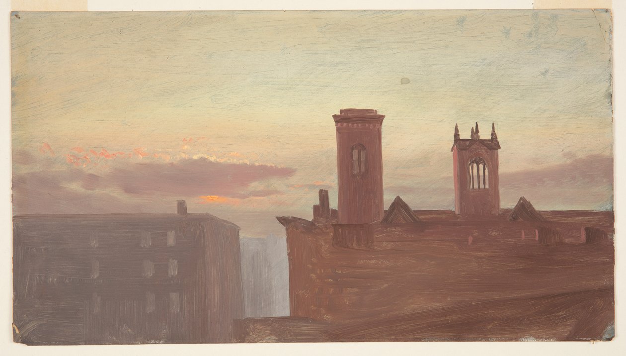 Housetops at Dawn, 10th Street, New York, NY av Frederic Edwin Church