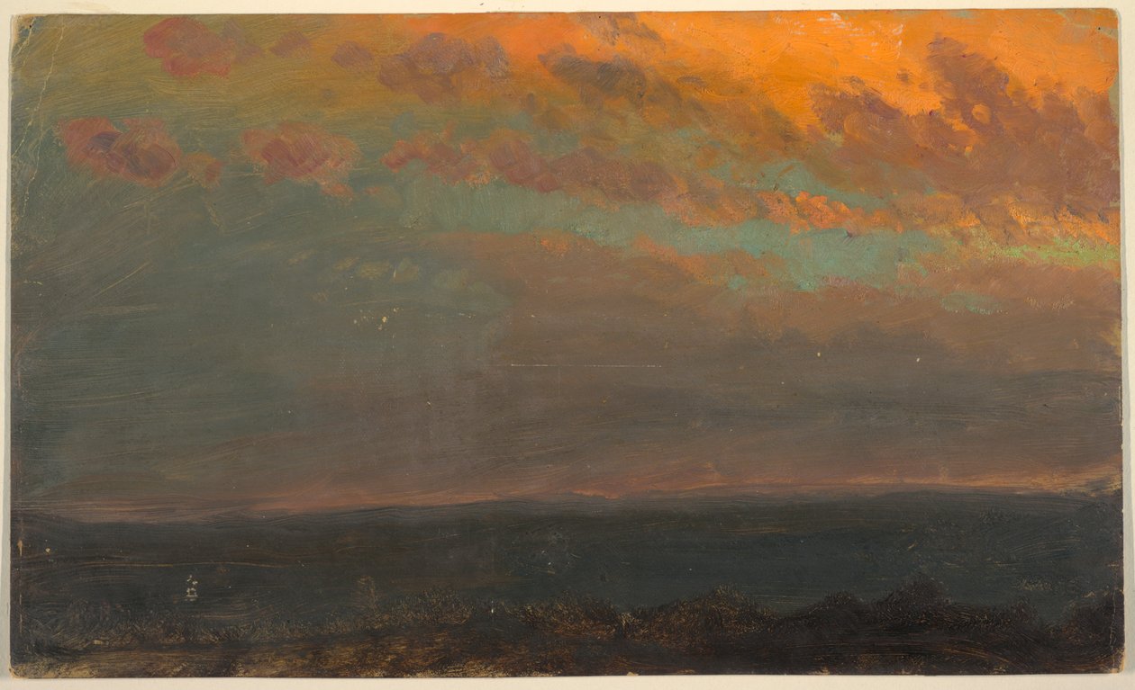 Hudson Valley ved solnedgang av Frederic Edwin Church