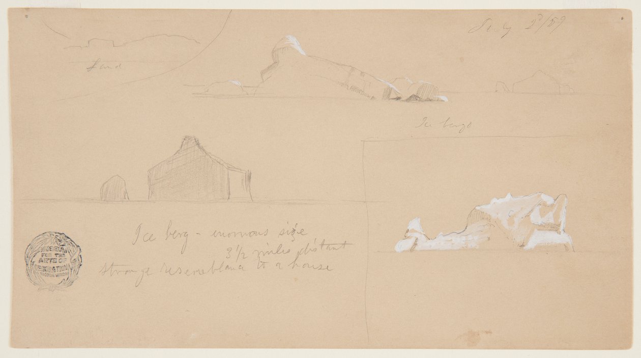 Isfjell med merkelig likhet med et hus av Frederic Edwin Church
