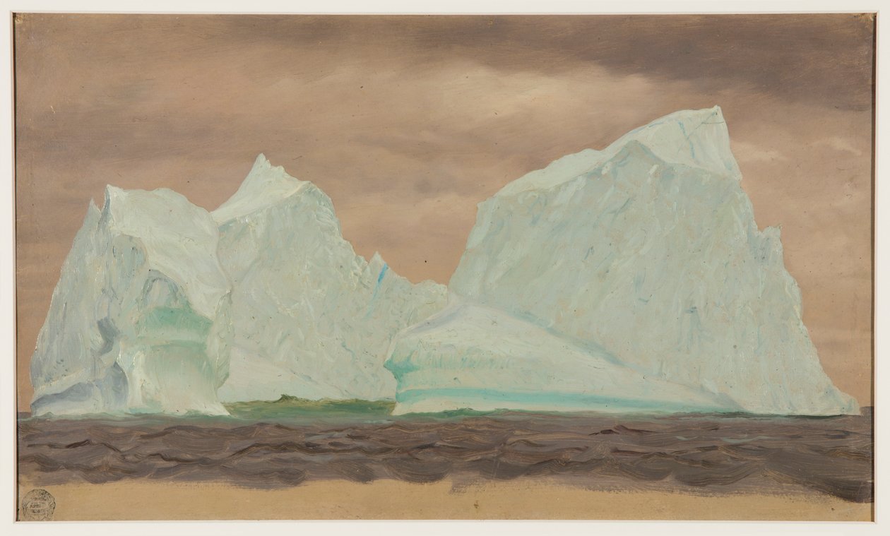 Isfjell under overskyet himmel av Frederic Edwin Church