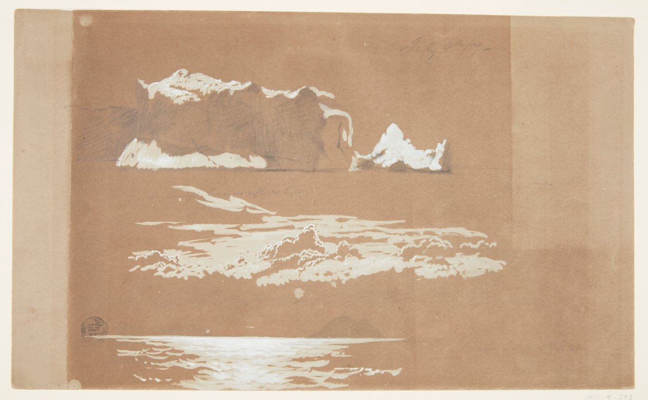 Isfjell nær Cape St. John og Gull Island, Newfoundland av Frederic Edwin Church