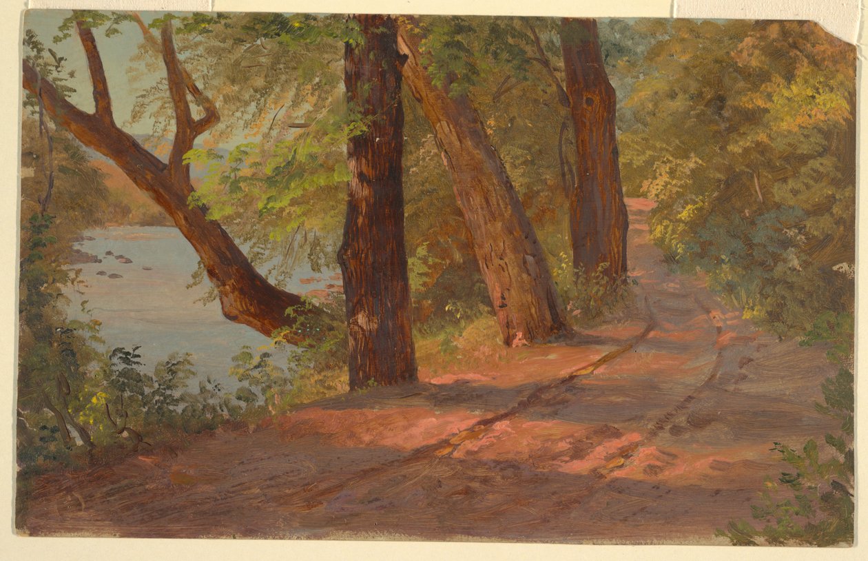 Landskap fra Nord-Amerika (Road by a Lake) av Frederic Edwin Church