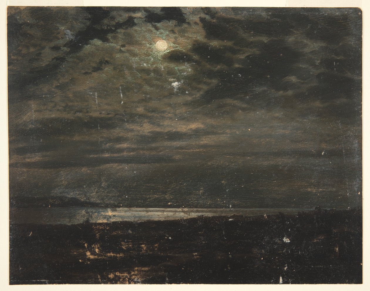 Månebelyst kyst (muligens Maine) av Frederic Edwin Church