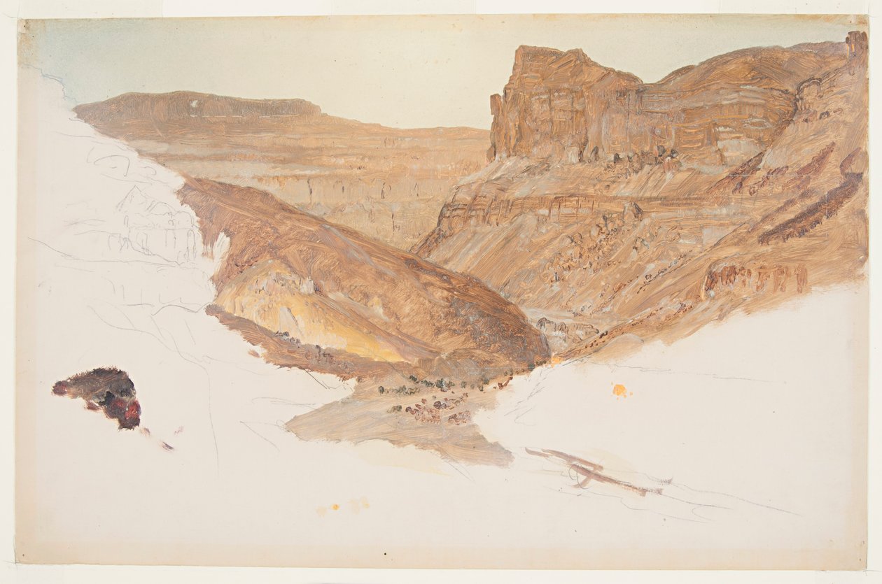 Fjellstrøm, Jemendalen, Palestina, 1868. av Frederic Edwin Church