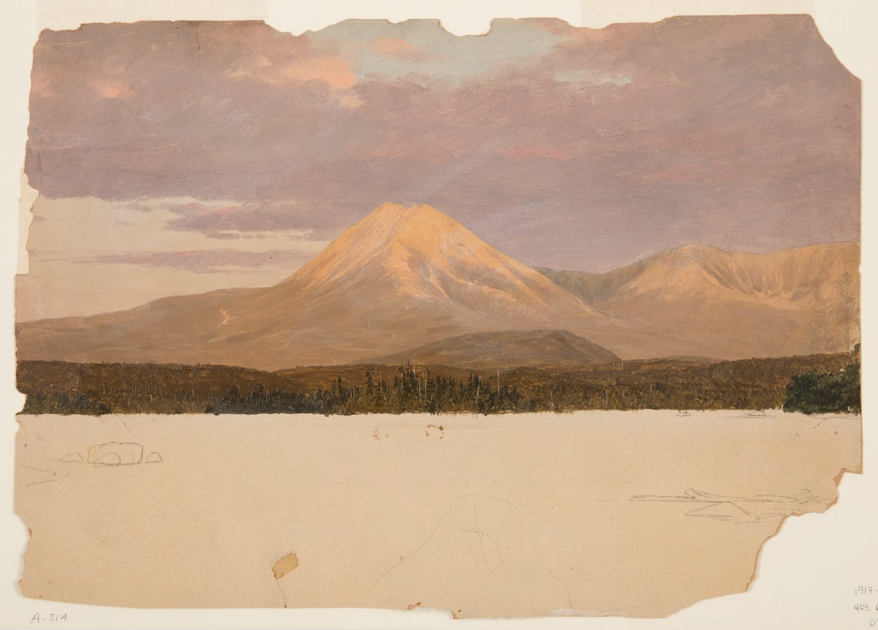 Katahdin-fjellet fra Katahdin-sjøen av Frederic Edwin Church