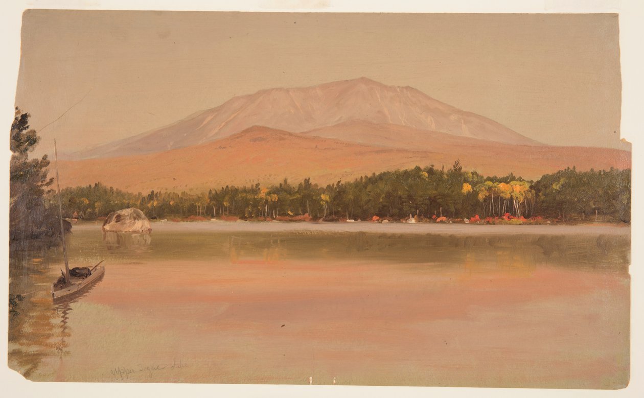Mt. Katahdin fra Togue Pond av Frederic Edwin Church