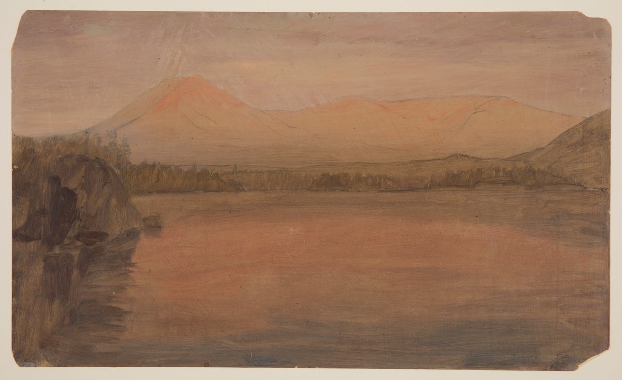 Mts. Katahdin og Turner fra Lake Katahdin av Frederic Edwin Church