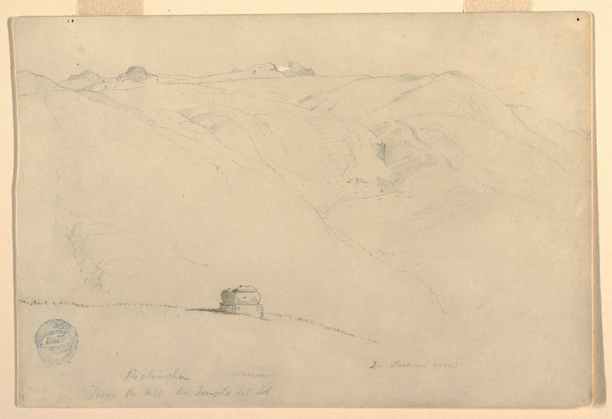 Pichincha, Morning, fra Solens tempel, Quito, Ecuador, juni 1857 av Frederic Edwin Church