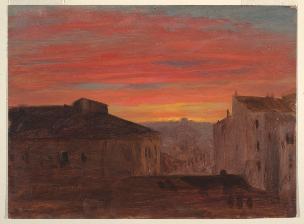 Tak ved solnedgang fra Pincio, Roma av Frederic Edwin Church