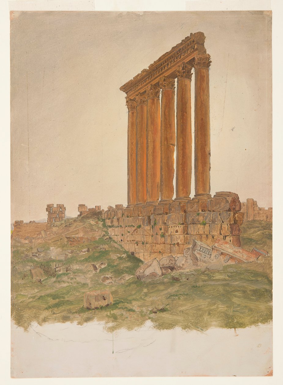 Ruinene av Zeus-tempelet, Baalbek av Frederic Edwin Church