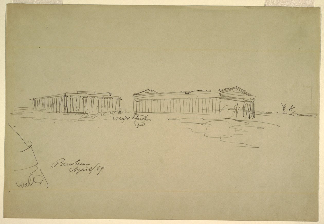 Skisser, Paestum, Sør-Italia av Frederic Edwin Church