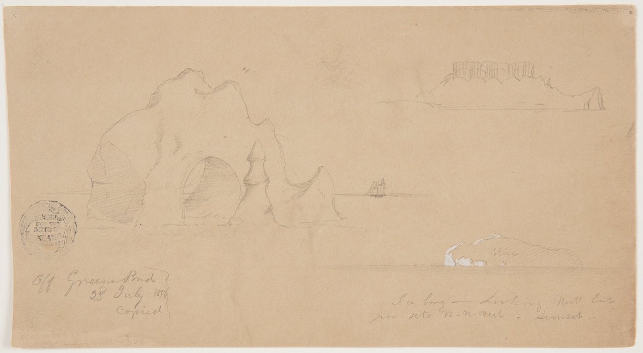 Skisser av isfjell, utenfor Greenspond, Newfoundland av Frederic Edwin Church