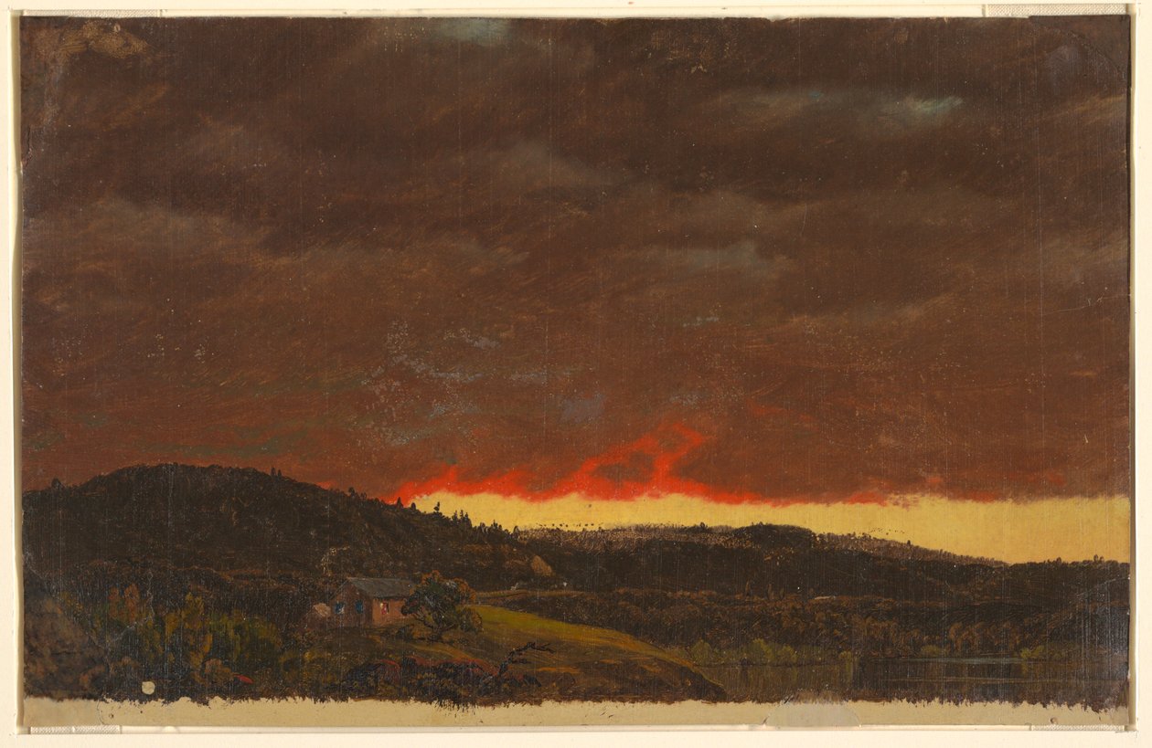 Solnedgang, Hudson Valley av Frederic Edwin Church