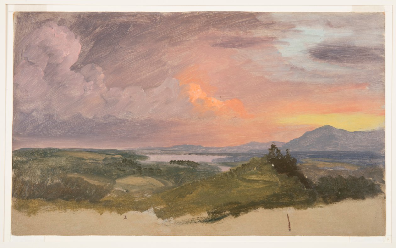 Solnedgang i Hudson Valley av Frederic Edwin Church