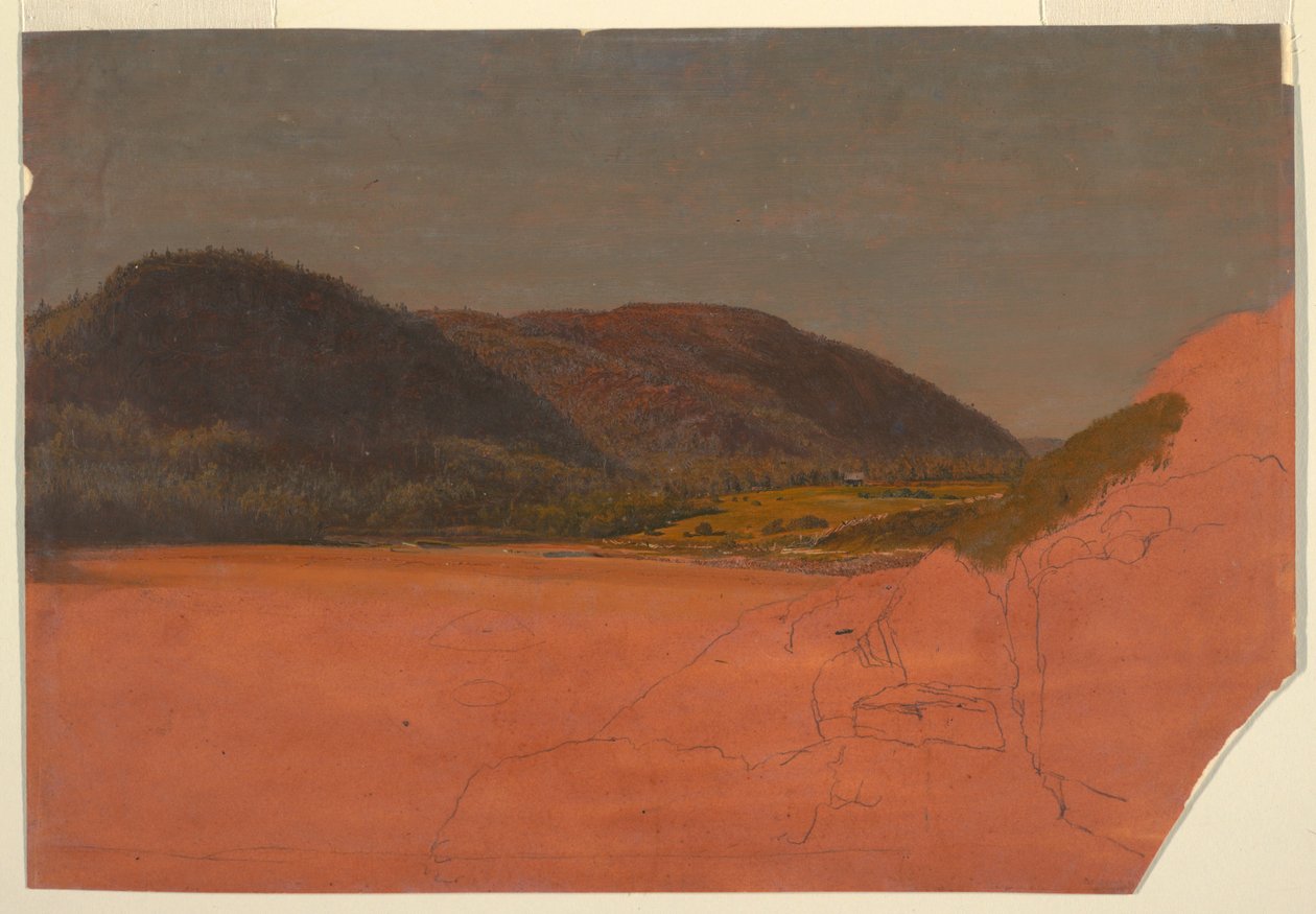 The Beehive and Sand Beach fra Great Head, Mt. Desert av Frederic Edwin Church