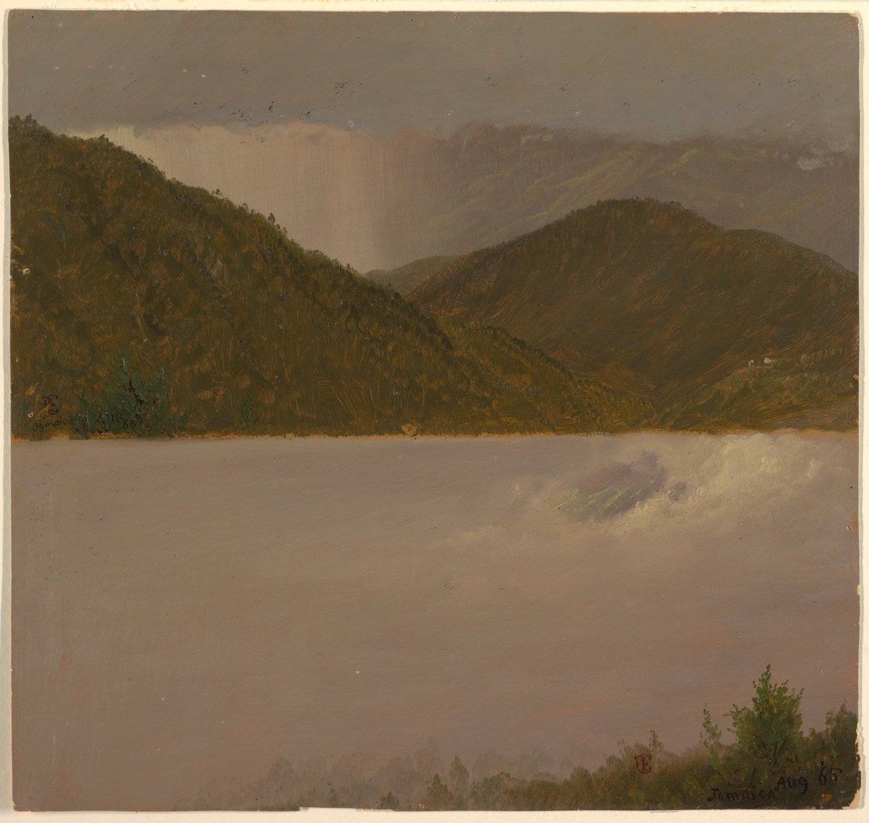 To sky- og fjelltoppstudier, Jamaica av Frederic Edwin Church