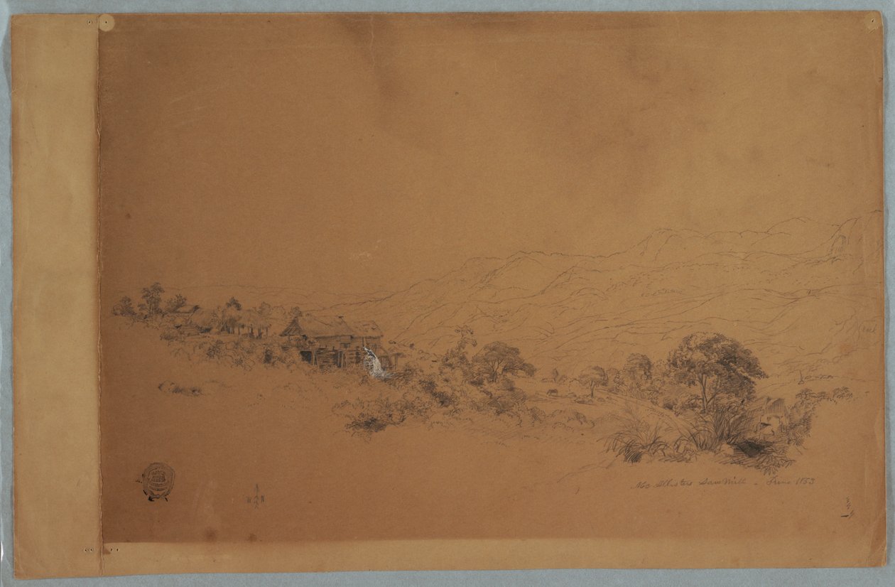 Valley med McAllisters Saw Mill, Colombia av Frederic Edwin Church