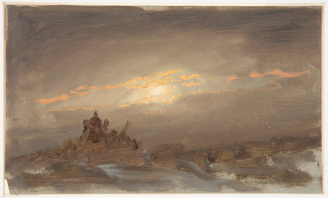 Vinterlandskap ved måneskinn av Frederic Edwin Church