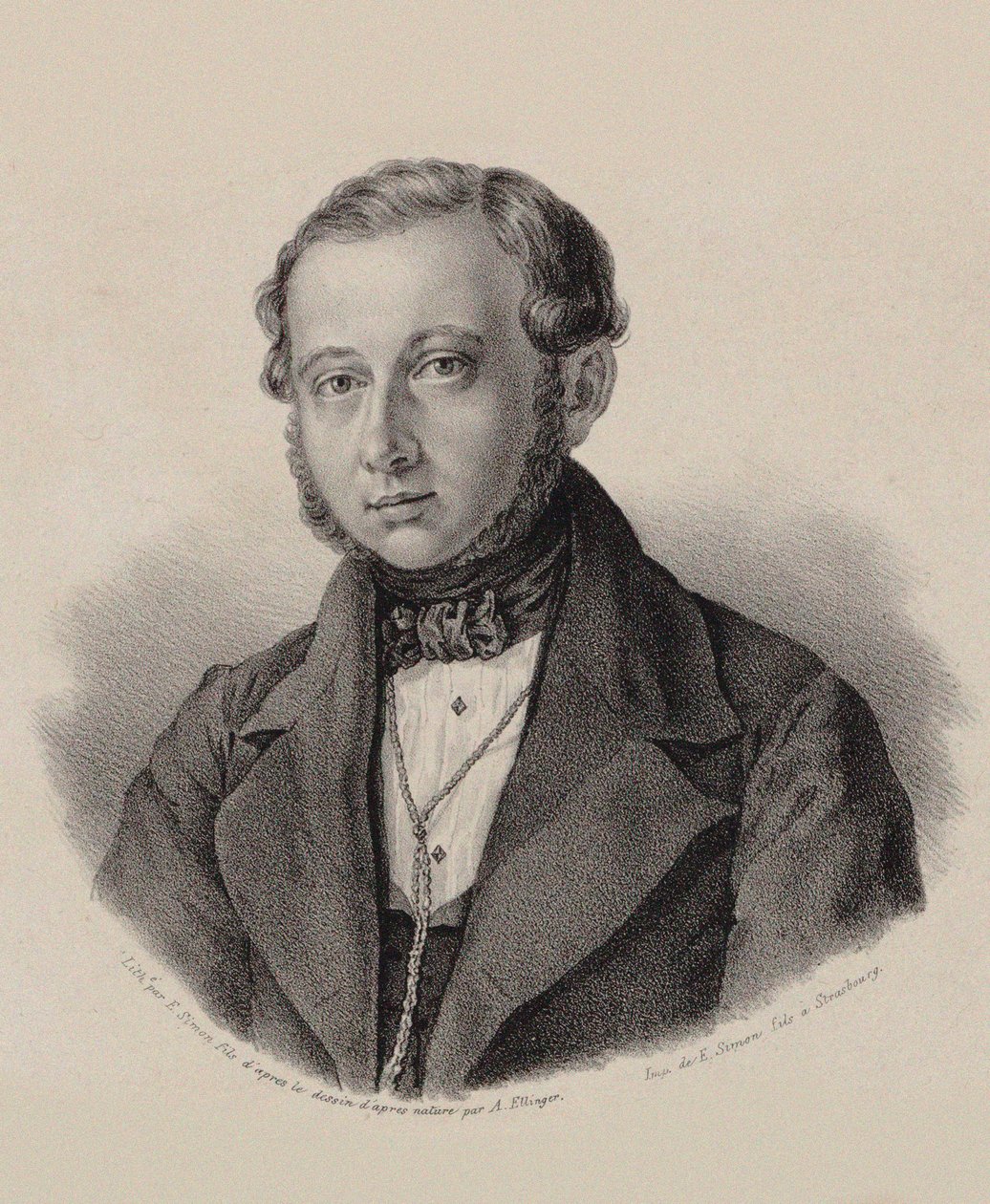 Portrett av fiolinisten og komponisten Thomas Tagesbeck 1799-1867, 1837-1838. av Frederic Emile Simon