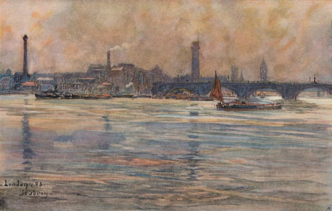 Themsen, London, c1893 av Frederic Anatole Houbron