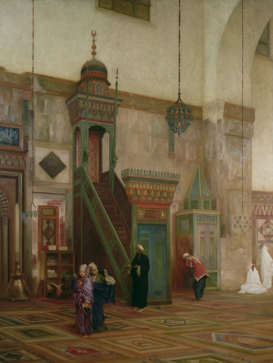 Detalj av interiøret i den store moskeen, Damaskus, 1873-75 av Frederic Leighton