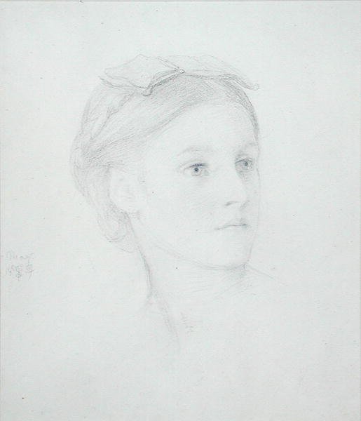 Portrett av May Sartoris (1845-1925) 1854 (blyant på papir) av Frederic Leighton